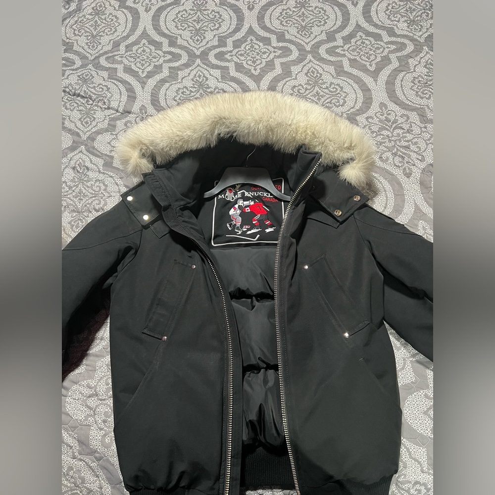 Men’s Moose Knuckle Ballistic Bomber jacket Size S Black